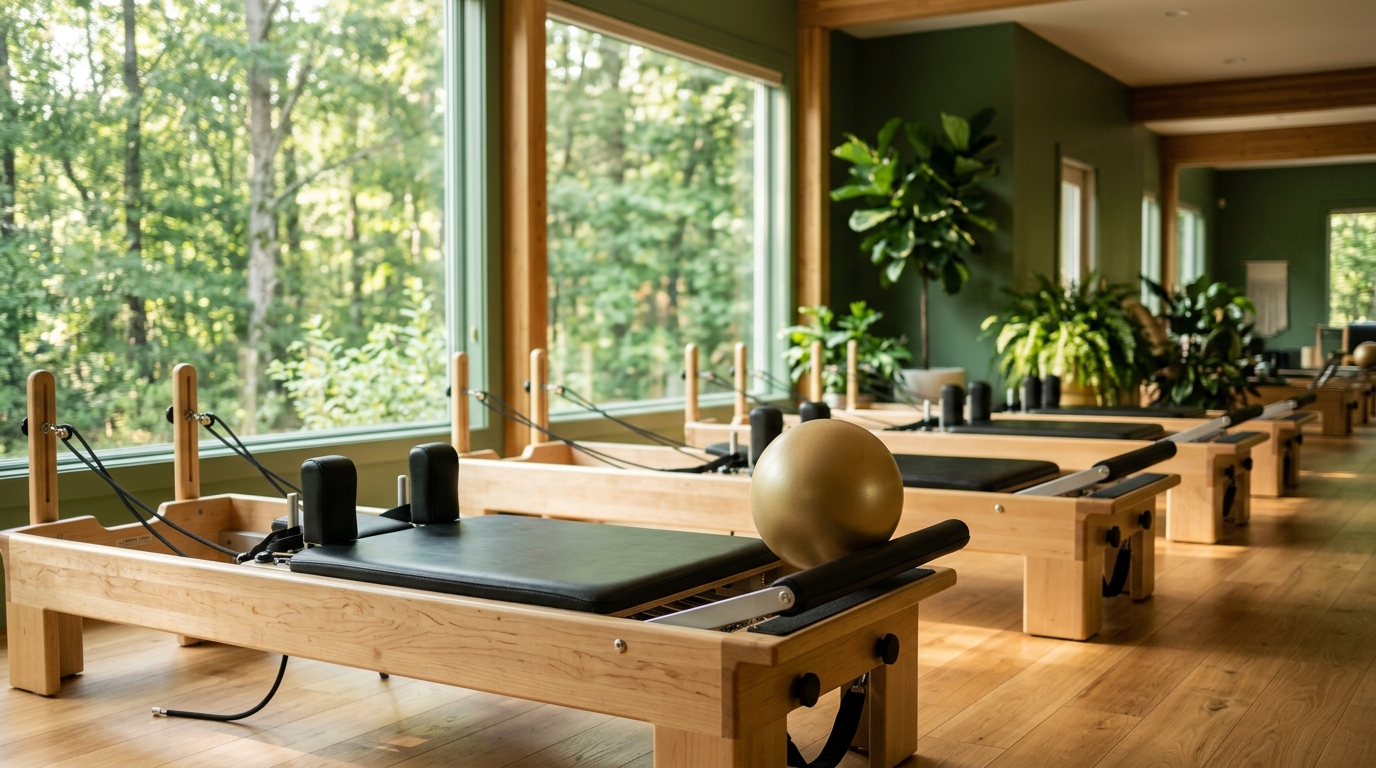 Timber Reformer beds aligned with golden ball focus